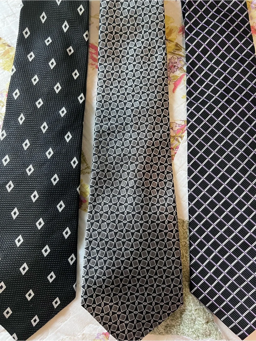 Lauren Ralph Lauren RLL Silk Tie Bundle Geometric Plaid Striped 3pc Lot